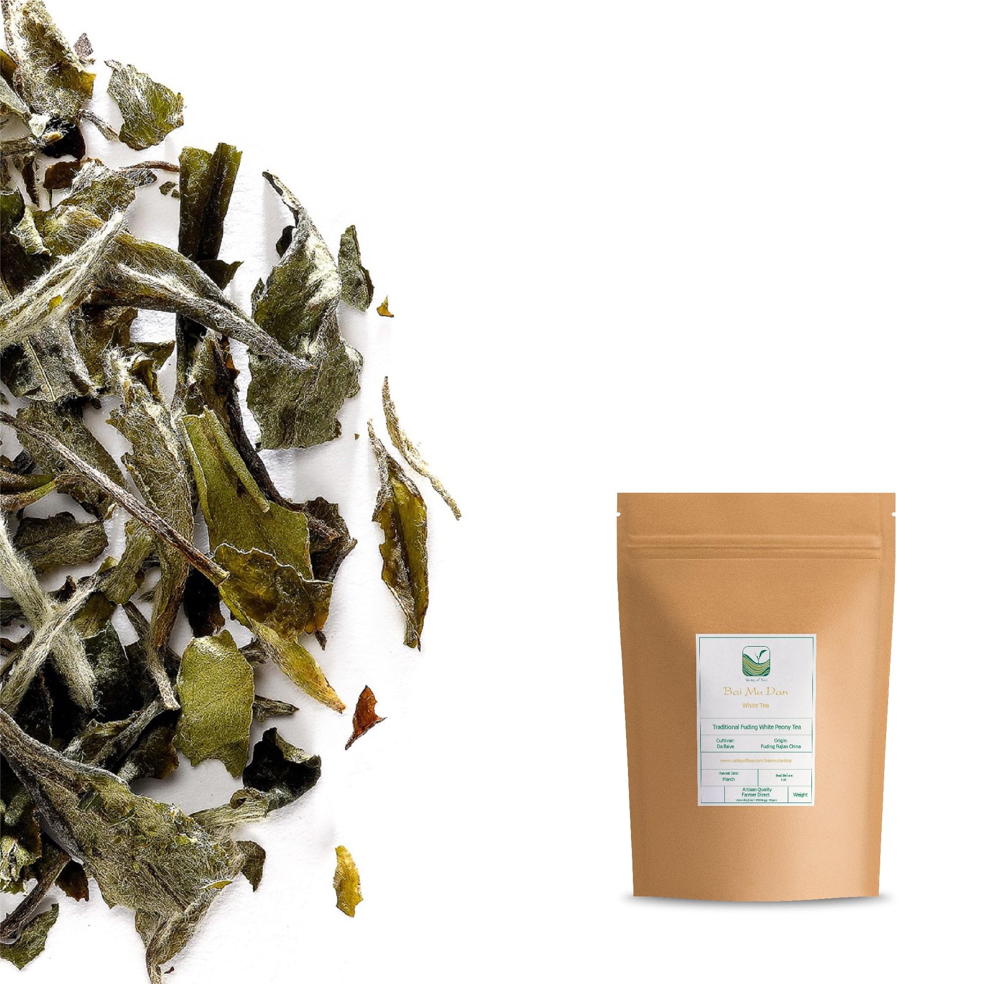 Tè Bianco Peonia Baimudan - Foglie Sfuse Pai Mu Tan Cina | gemme argentate ricoperte di lanugine bianca che regalano un infuso leggero dal sapore floreale e delicato