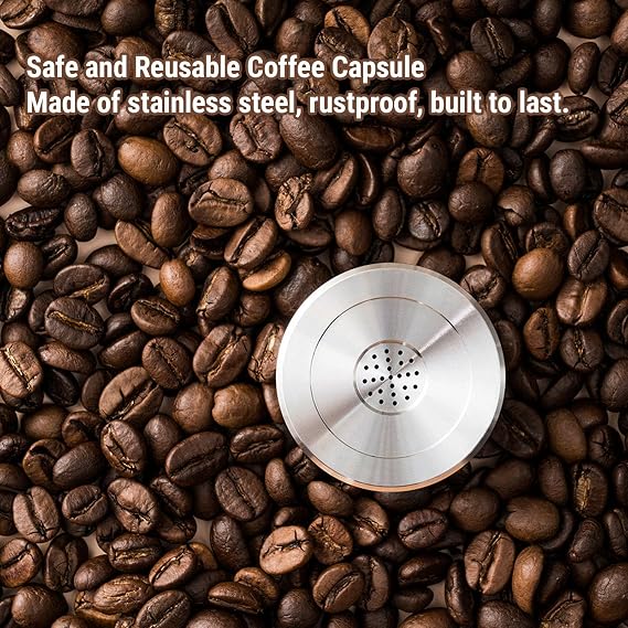 Refillable Coffee Capsule for Delta Q, Reusable Coffee Pod, Stainless Steel Coffee Filter with Spoon and Brush Kit, Compatible with Delta Q Coffee Machine