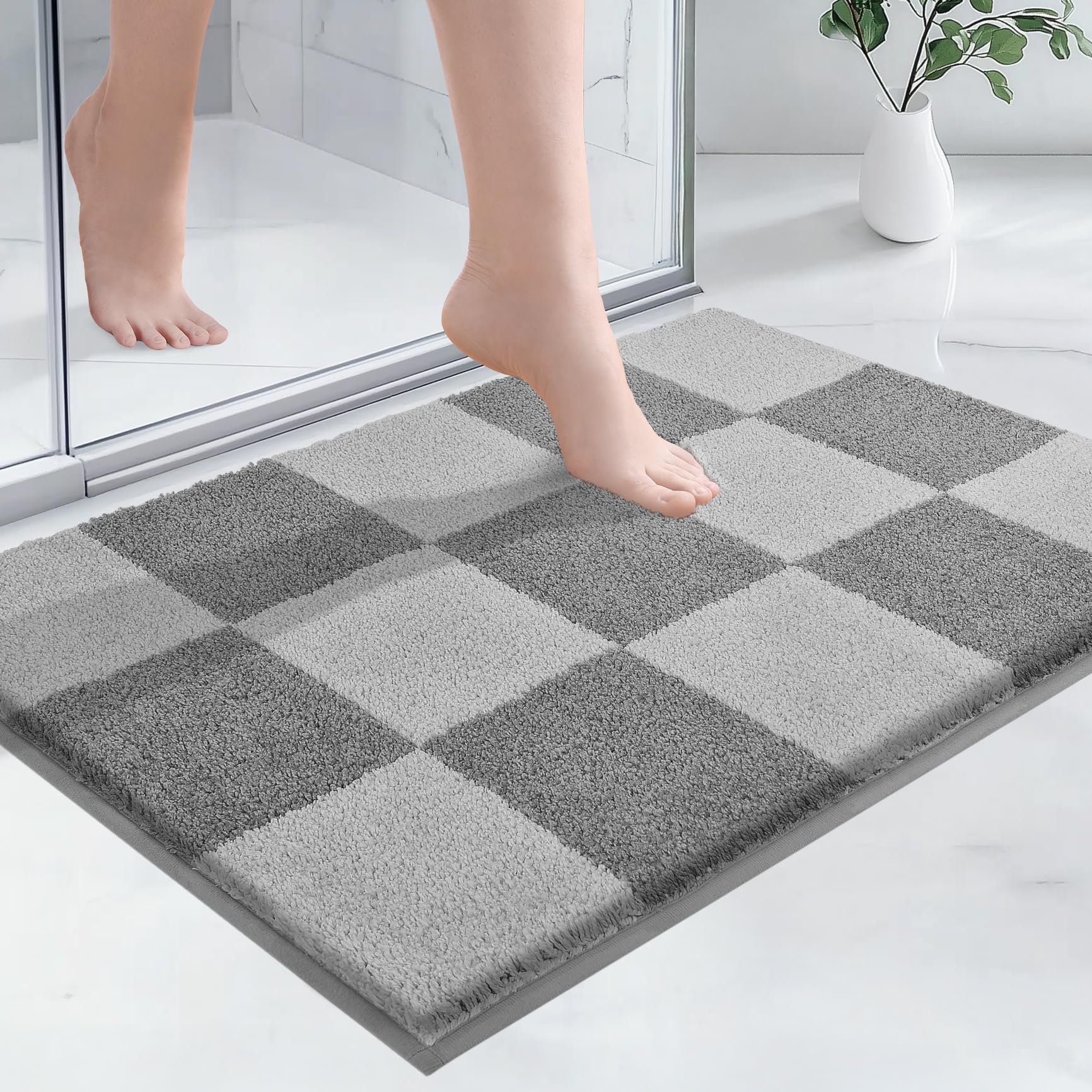 PURRUGS Bathroom Rug Non-Slip Machine Washable 24" x 36", Super Absorbent and Quick-Dry Bath Mat, Extra Soft and Plush Bath Rug for Shower, Bathtub