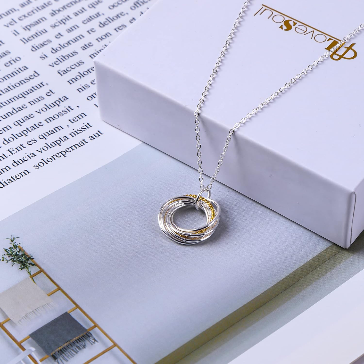 ALoveSoul Birthday Gifts for Women - Sterling Silver Interlocking Knot Circles Necklace Birthday Gifts Ideas - Image 3