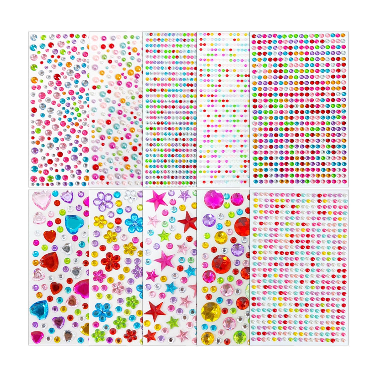 3514pcs Gem Stickers, Self Adhesive Rhinestone Gems, Stick on Gems