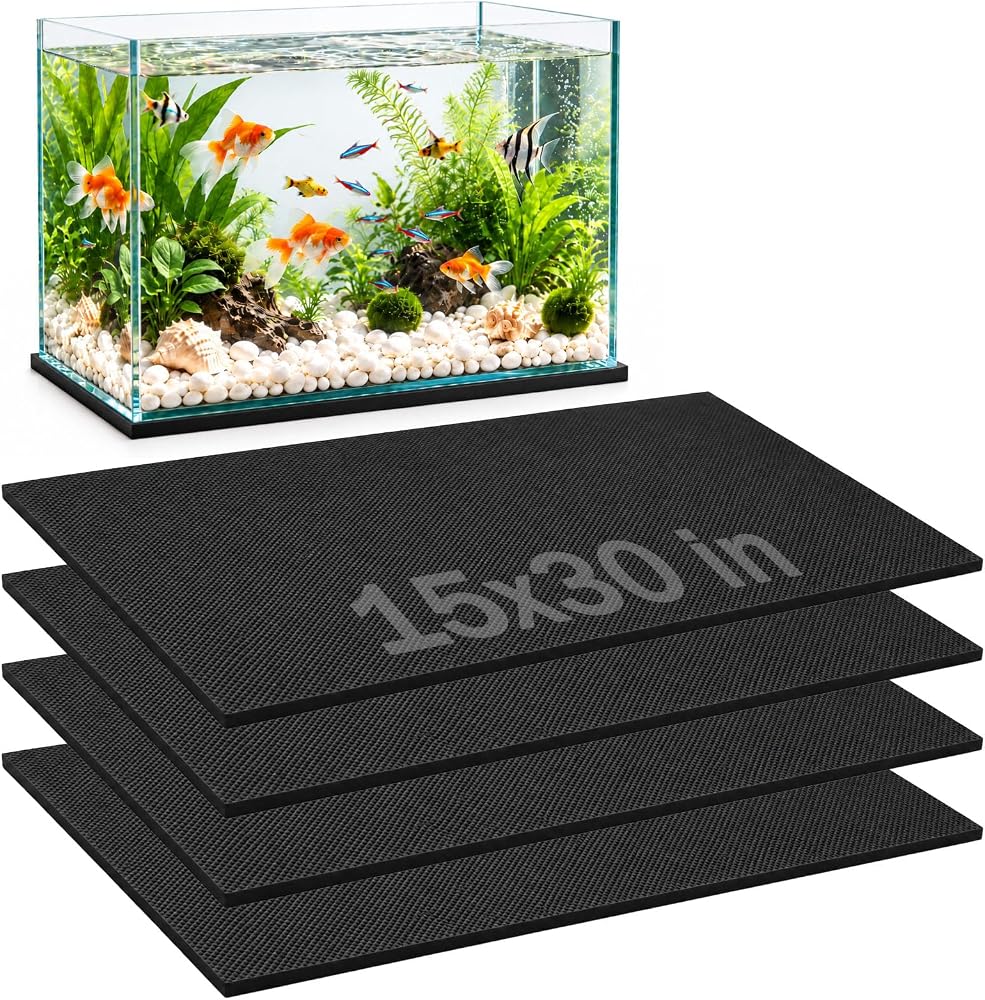 4 Pcs Aquarium Leveling Mat, Waterproof Neoprene Mat, 30 X 15 X 0.2 Inch — 사진 1