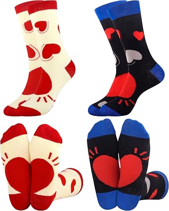 Onlvmyur 2 Paires Chaussettes Magnétiques Drôles Pour Couple - Chaussettes Mains Aimantées Fun Pour Noël Et Quotidien
