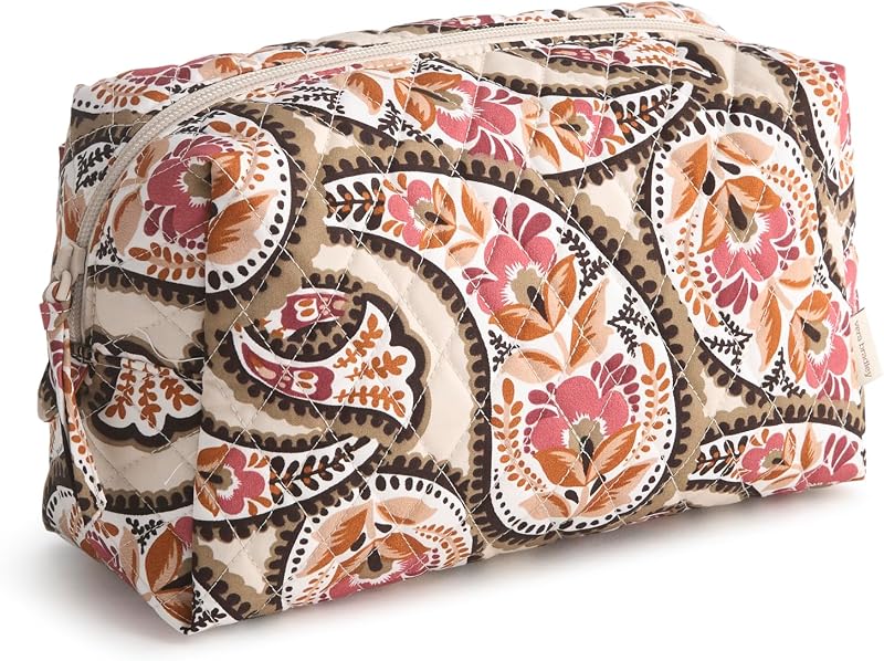 Necessaire grande para maquiagem em algodão Vera Bradley