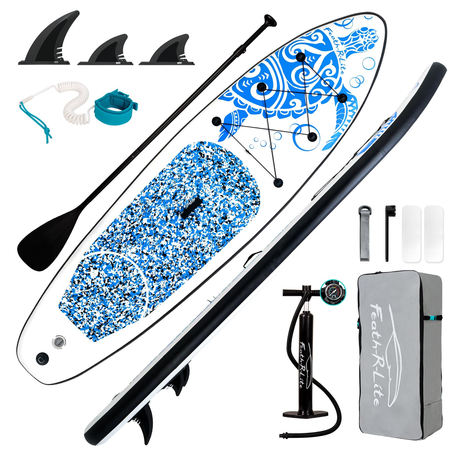 FEATH-R-LITE Inflatable Stand Up Paddle Board 10'x30''x6'' Ultra-Light (16.7lbs) SUP with Paddleboard Accessories