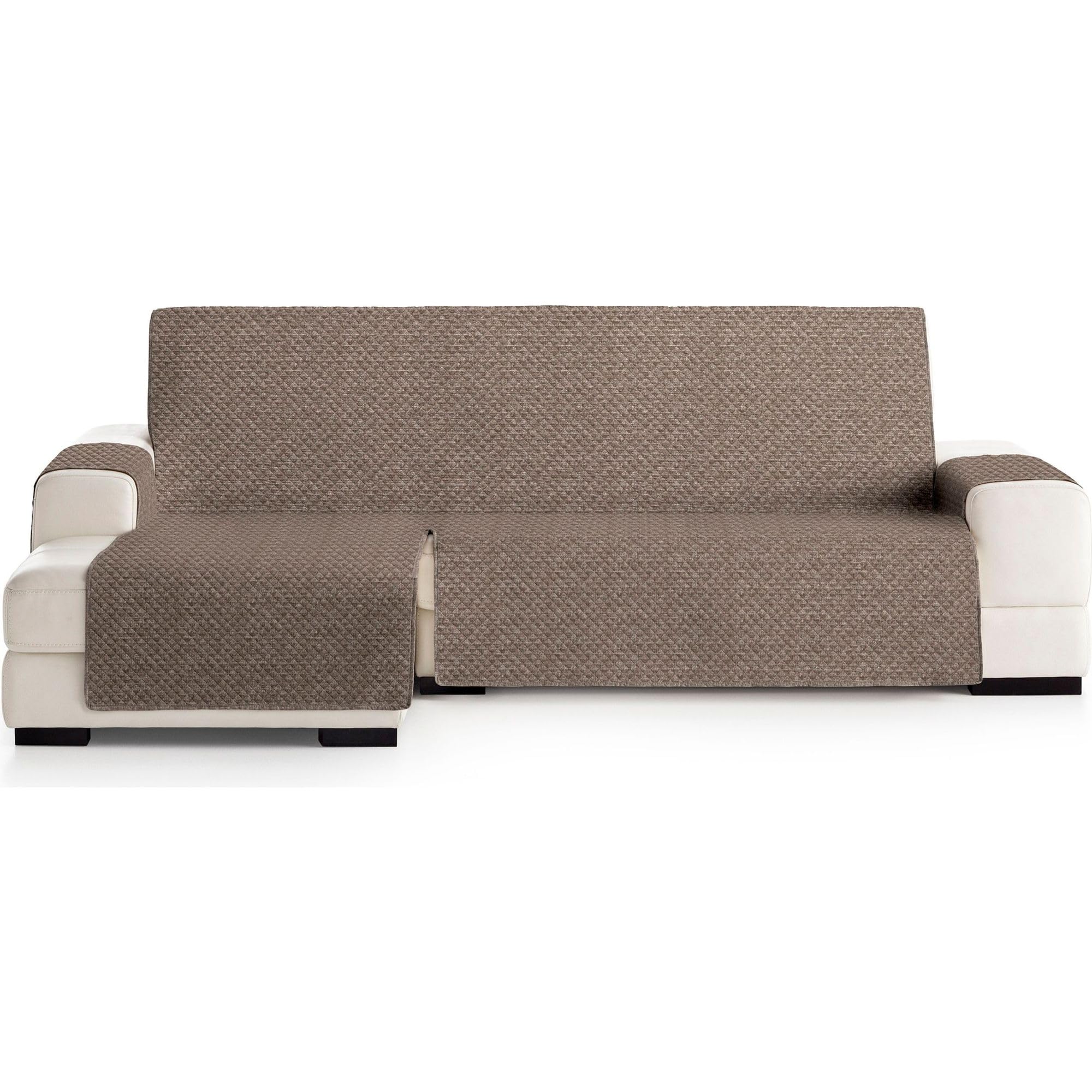 ECOMMERC3 | Extra Left Chaise Longue Sofa Cover - Versatile Fit and Easy to Install - Brown Right Chaise Longue Sofa Cover Ideal for Partial Protection and Use with Pets