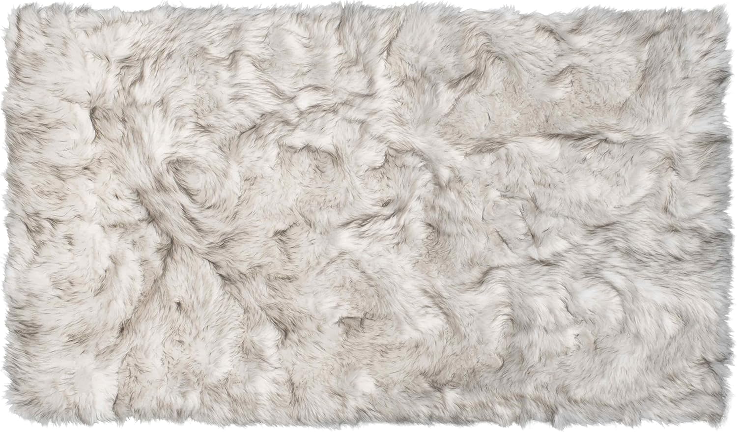 Luxe Faux Fur Hudson Rug with Soft and Fluffy Pile | Machine Washable Living Room Rug with Anti-Slip Backing | Cruelty-Free Area Rugs for Office or Bedroom, Gradient Chocolate, 3 ft x 5 ft