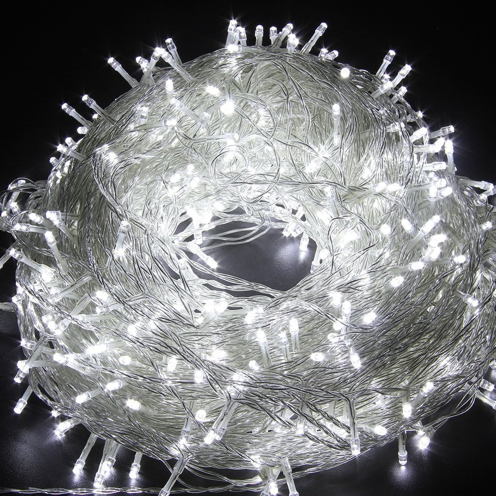 HULX LEDs Christmas Lights, 5m 50LED Fairy Twinkle String Lights for Indoor Outdoor Tree Decoration, Battery Powered (White)