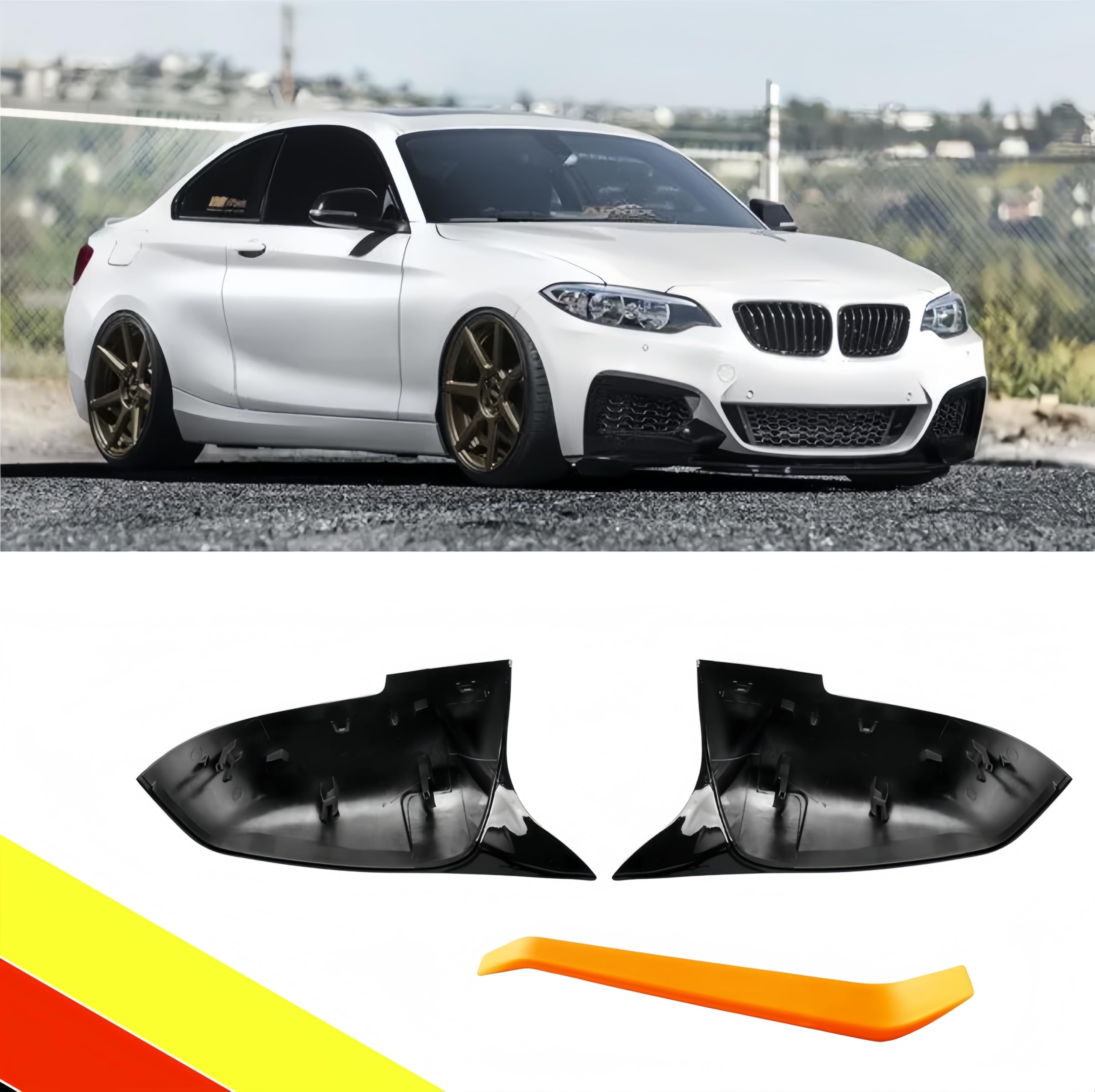2 Coperture Specchietti Retrovisori Jinpengyong Per BMW F20 F30 X1 E84 – Nero Lucido, ABS