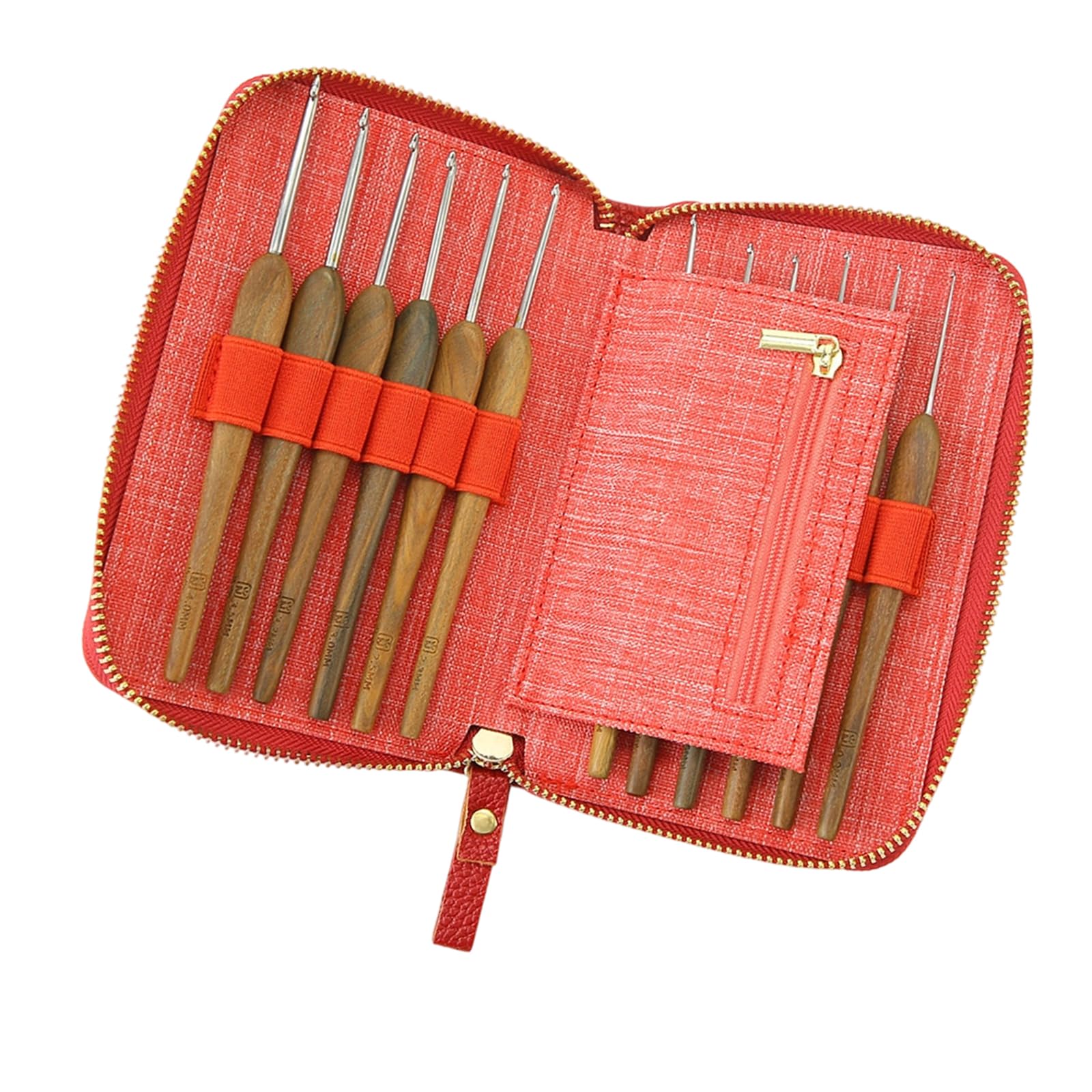 Smooth, non-tarnishing, woven zipper for knitting crafts with ergonomic grip and ergonomic woven zippers to reduce hand fatigue