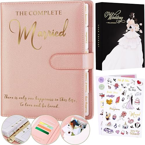 JUBTIC Wedding Planner Book and Organizer for The Bride - Unique Engagement Gift for Newly Engaged Couples Wedding Notebook Wedding Planning Book