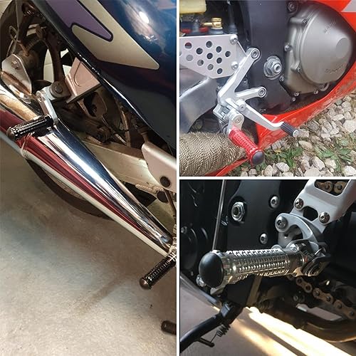 Miniatura 5 de MCMOTOPARTS M-PRO - Estriberas traseras para pasajero, color rojo, compatible con Scrambler Classic 2015-2018 15 16 17 18