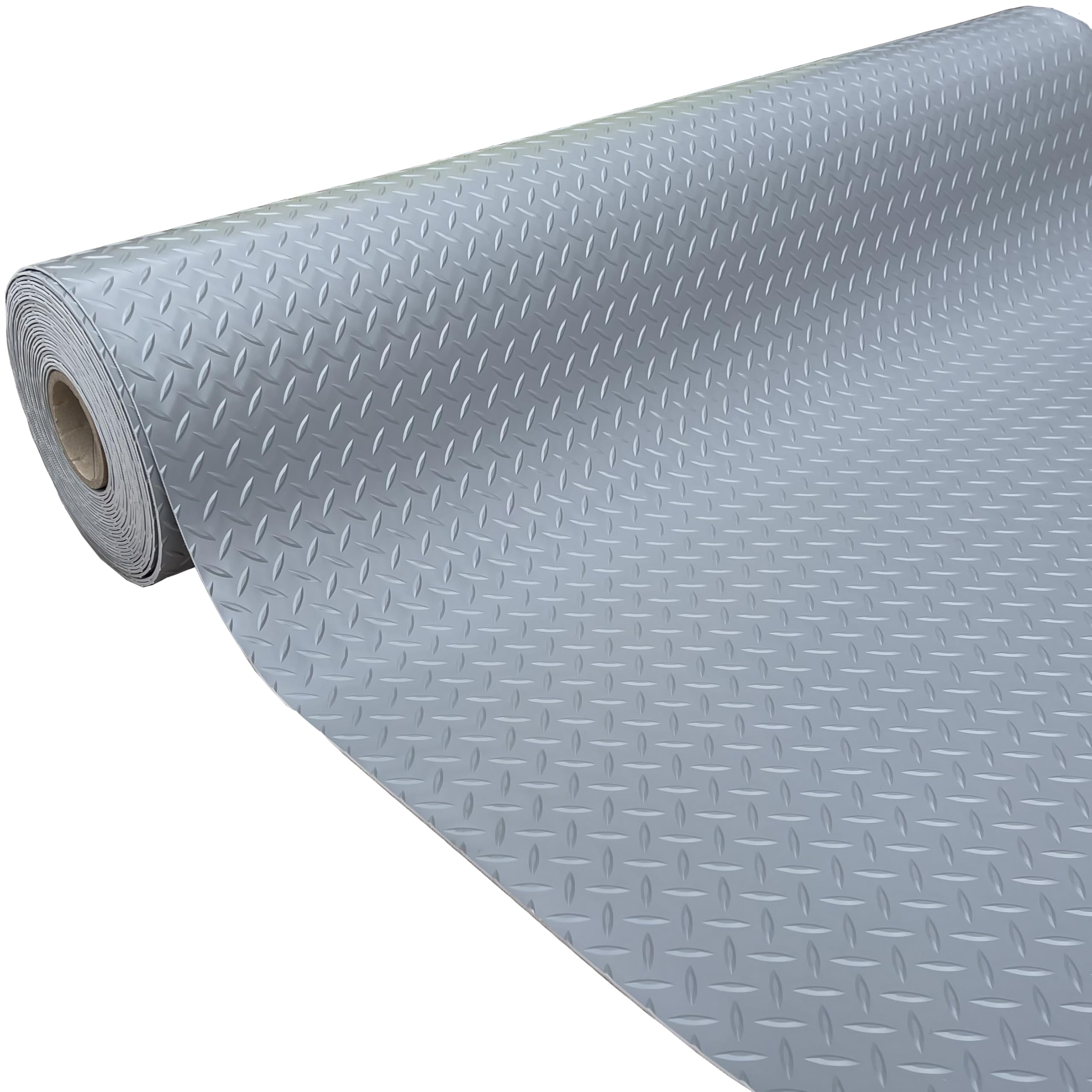 Shield Autocare © Heavy Duty Commerical Grade PVC Vinyl Floor Matting Garage Industrial Large Diamond Checker Black | Blue | Light Grey | Dark Grey | 1.3m Width | 3.2mm Thick (Light Grey, 0.5m x 1.3m) — image 1
