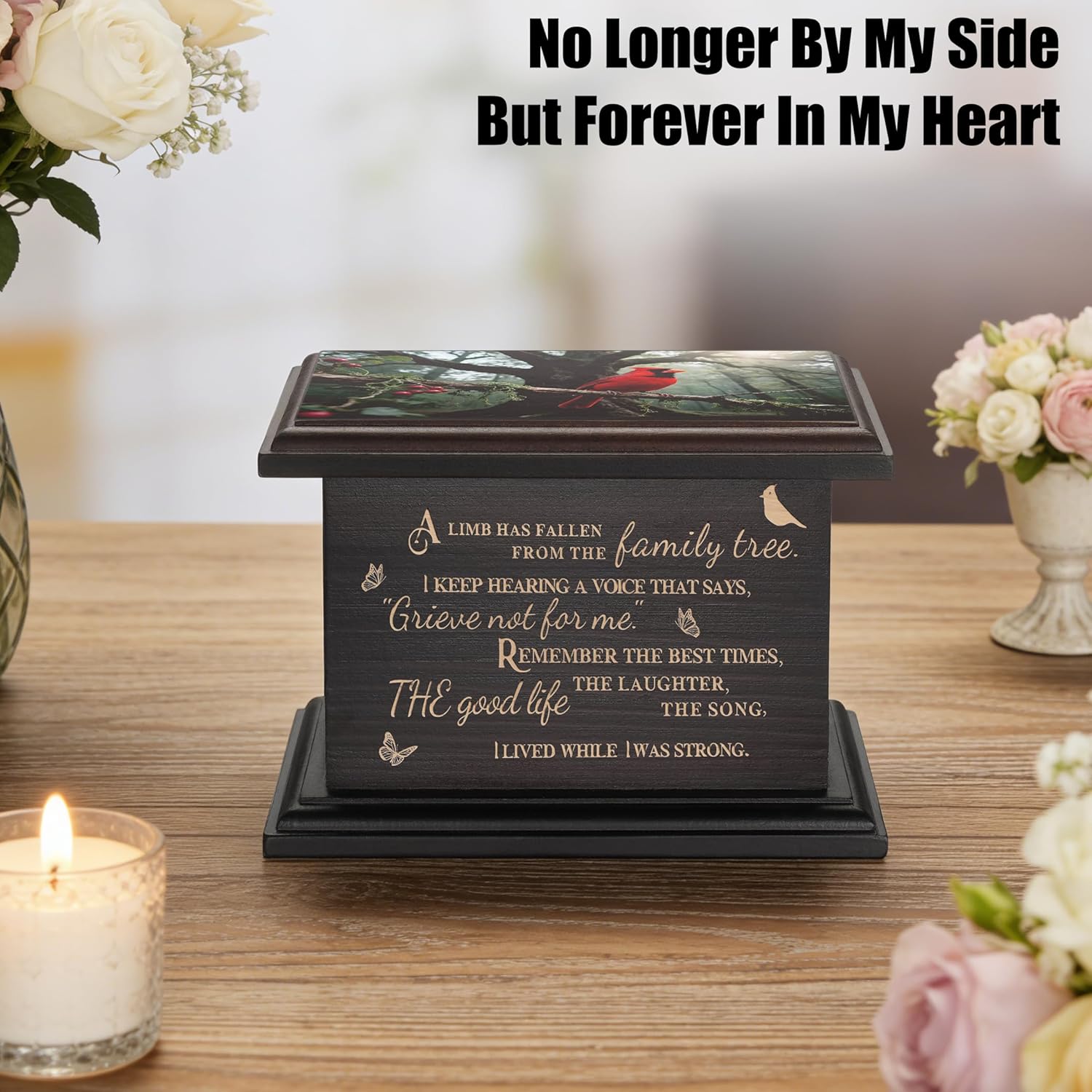 SOITIS Cremation Urns for Human Ashes 3.94 Inches Small Urn for Human Ashes Keepsake Wooden Box Funeral Mini Casket for Ashes Burial Urn for Women Men Memorial Small Urns Box - Image 3