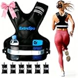Adjustable Weighted Vest for Women and Men, 4-10lb/11-20lb/20-32lb Weight Vest with 6 Ironsand Weights, Body Weight Vest Exercise Set with Reflective Strip for Strength Training and Workout