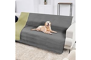 Khaki and Grey Waterproof Dog Blanket for Couch