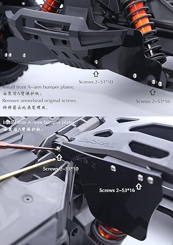 Miniatura 7 de Levigo Guardabarros trasero delantero RC compatible con Traxxas 16 XRT 15 X-MAXX RC brazo oscilante delantero trasero placa de protección de la