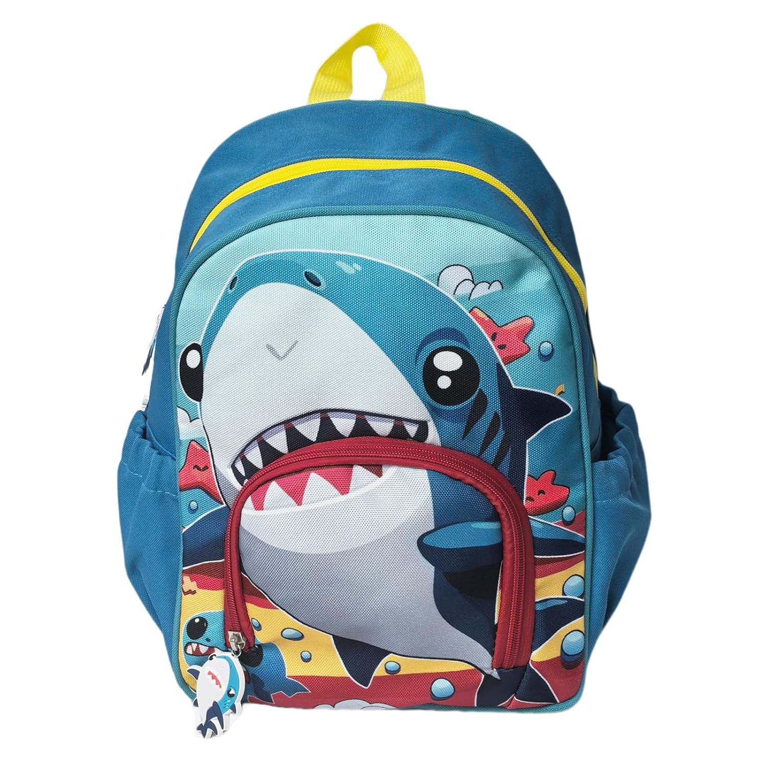 Kids Backpack for Boys and Girls Kindergarten School Bag with Chest Strap Blue Shark 12 Inch