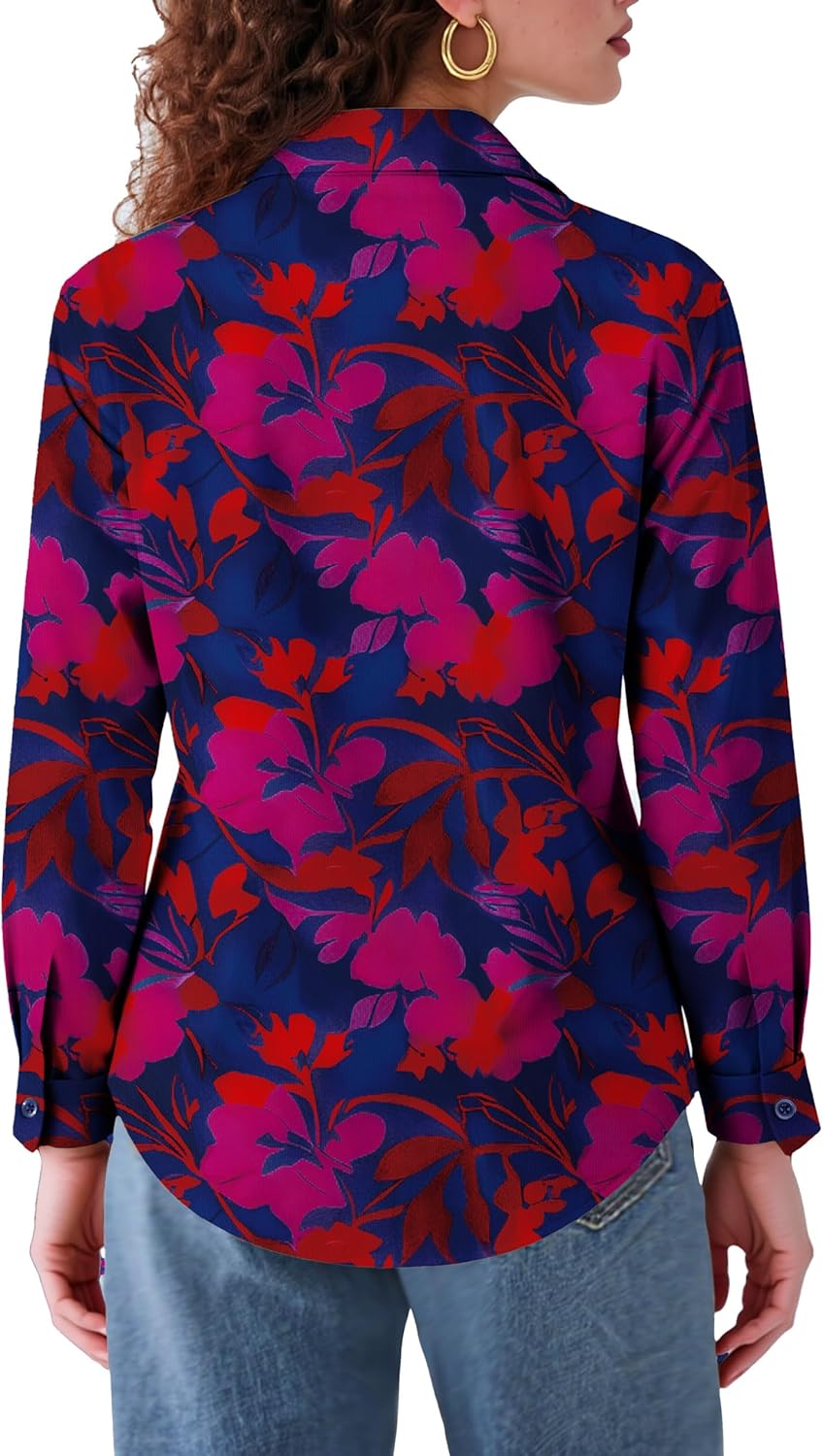 COUXILY Non-Iron & Wrinkle-Free Womens Button Down Shirts with Mulberry Silk Long Sleeve Blouse Casual Work Tops - Image 4