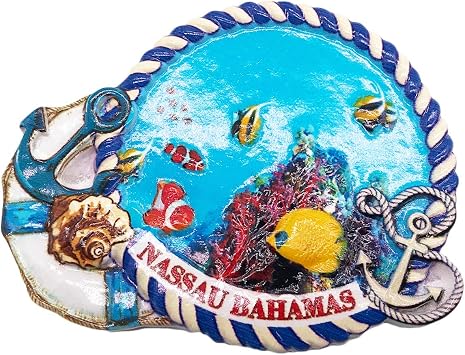 3D Nassau Bahamas Refrigerator Fridge Magnet Tourist Souvenirs Handmade Resin Craft Magnetic Stickers Home Kitchen Decoration Travel Gift