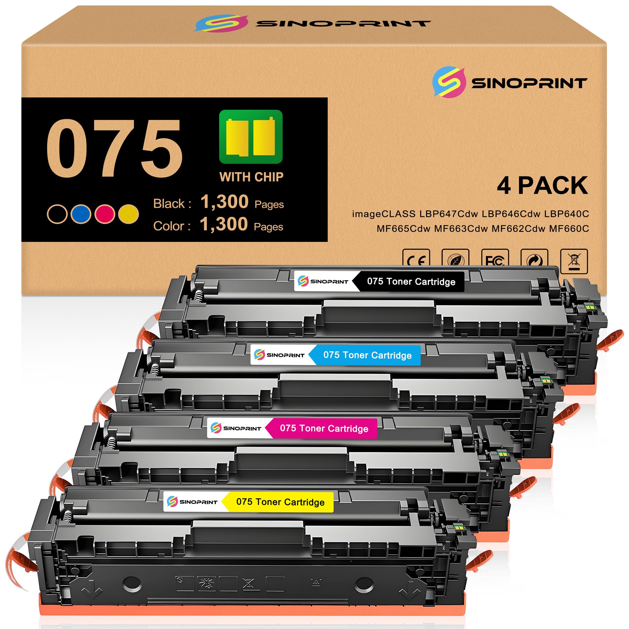 crg-075 Toner Cartridge for Canon MF660 MF660C MF662Cdw MF663Cdw