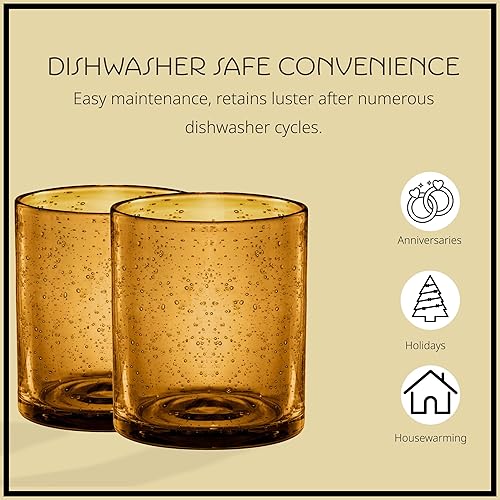 Miniatura 7 de Vasos Artland Iris, dobles y anticuados, color ámbar (4 unidades), Vidrio DOF, Ambar Claro,Verde,Rubí,Ámbar,https://www.amazon.com/dp/undefined