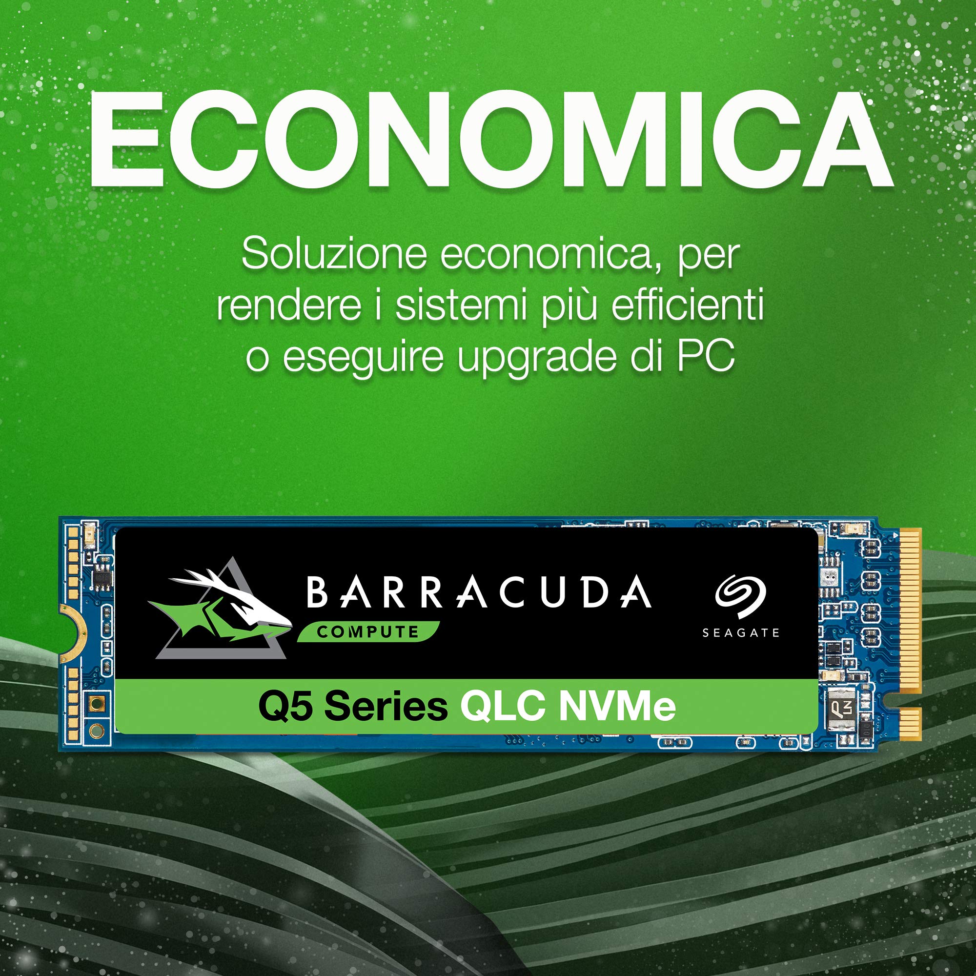 Seagate BarraCuda Q5, 2TB, SSD Interno - M.2 NVMe PCIe Gen3 ×4 (ZP2000CV3A001)