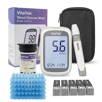 Blood Sugar Monitor Blood Glucose Monitors, G-425-2 Blood Sugar Test Kit with 50 Test Strips & 50 Lancets, Diabetes Testing Kit for Home Use 50 Kit