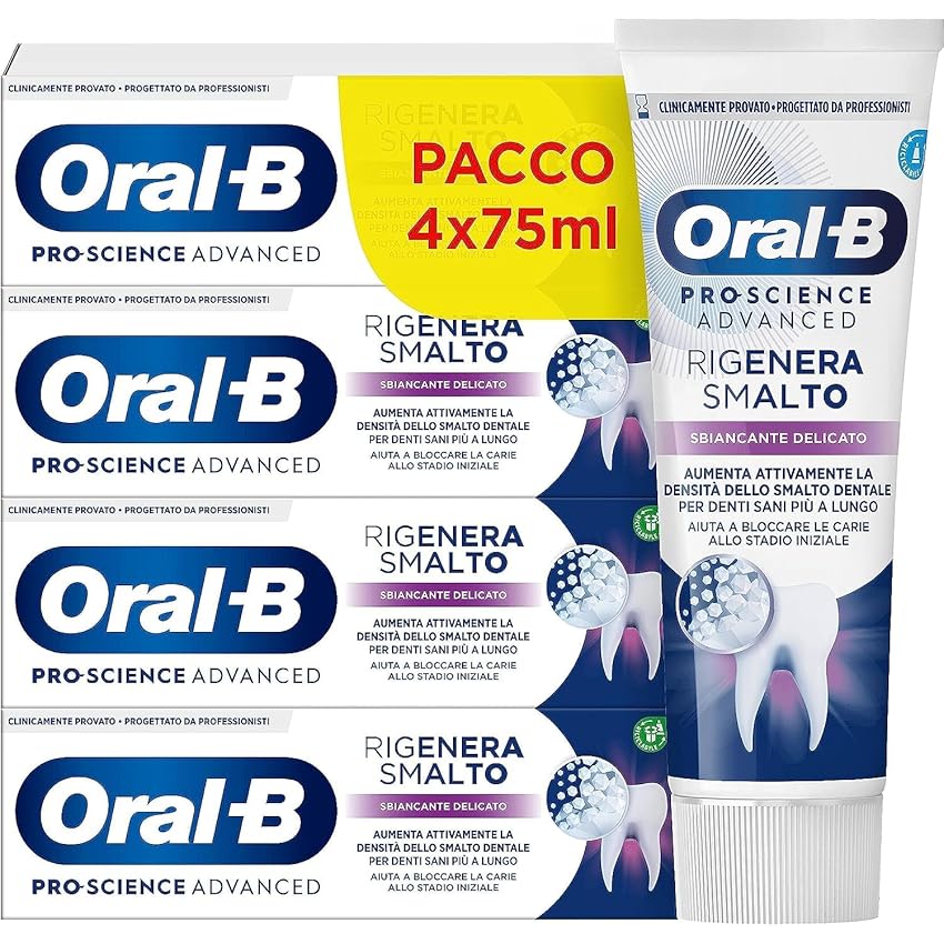 Immagine del prodotto Oral-B Pasta Dentifricia Professional Rigenera Smalto Sbiancante Delicato. Confezione da 4