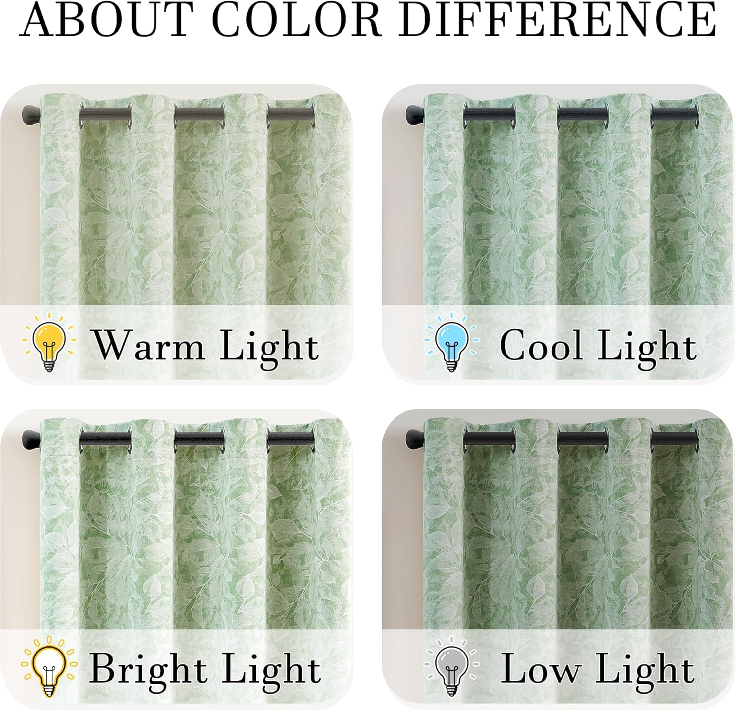 ChrisDowa Sage Green Blackout Curtains 72 Inches Long 2 Panels for Bedroom Living Room,Flower Patterned Room Darkening Thermal Insulated Soundproof Grommet Window Treatments Drapes,52X72