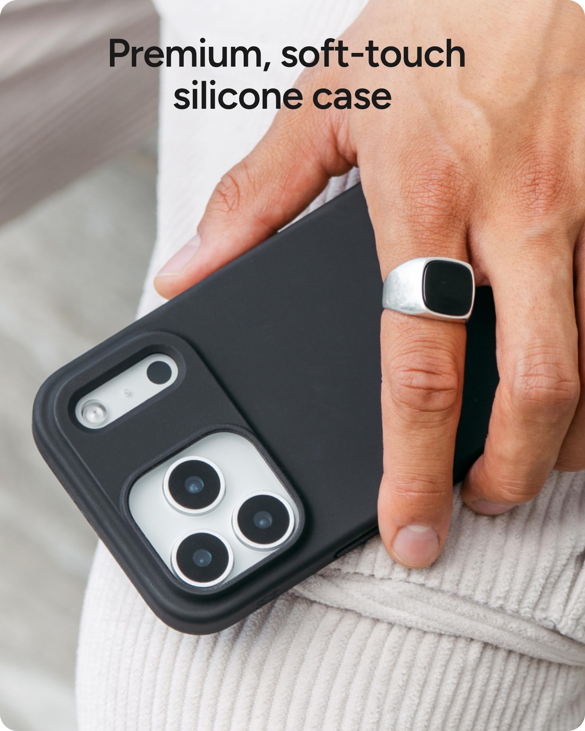 ZAGG Manhattan Snap - Funda para iPhone Air, arcilla gris, protección contra caídas (4 m), silicona suave al tacto, delgada y ligera, superficie lisa y agarre antideslizante, compatible con MagSafe