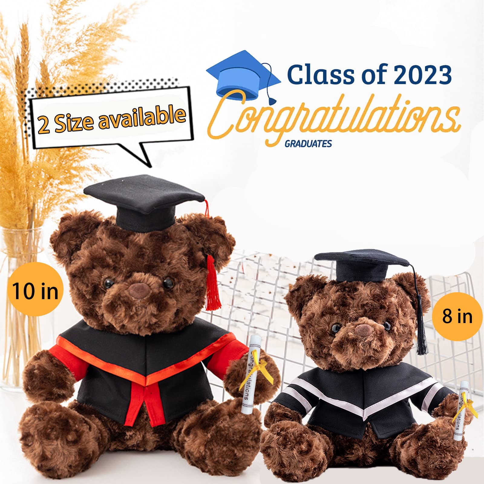 Personalized Graduation Teddy Bear - Custom Text, Class Of 2025, With Cap & Diploma, Graduation Gift - View #3