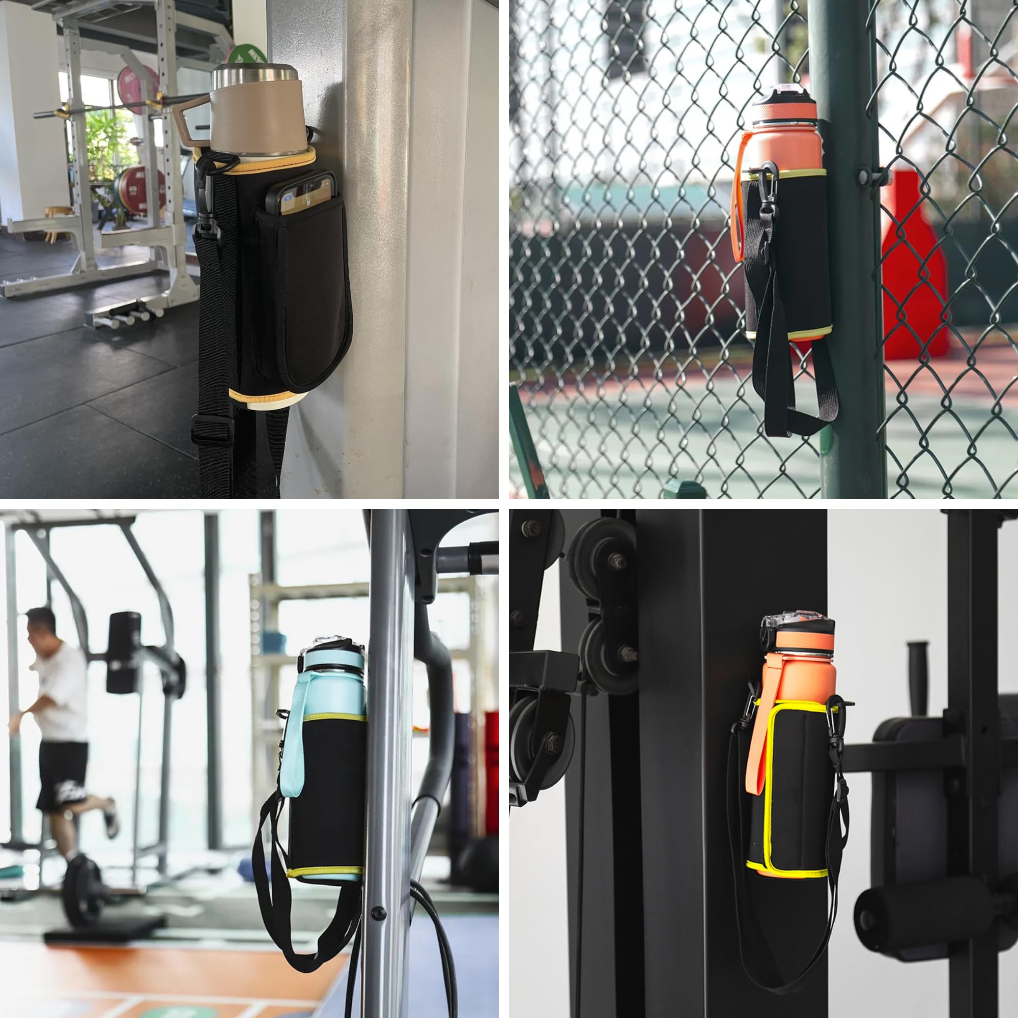 Borsa Magnetica Palestra | Borsetta Magnetica Palestra | Snapfit magnetic bag | custodia termica in neoprene per bottiglia d’acqua con tracolla e porta cellulare, compatibile con tutti i formati.