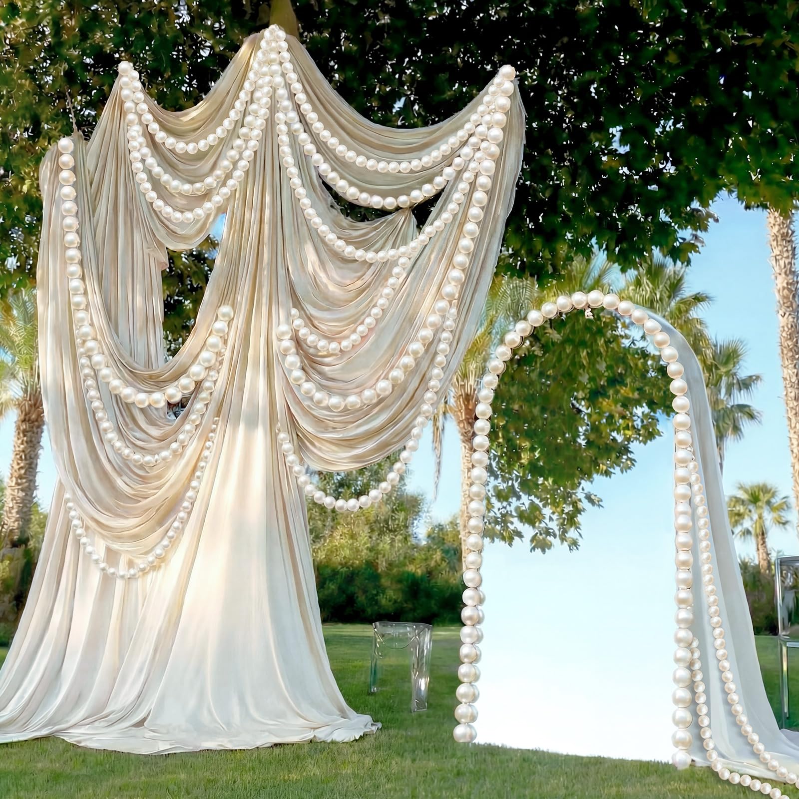 Photo 1 of Gerrii 42 Pcs Wedding Giant Pearl Crystal Garland Decorations, 2 Sizes