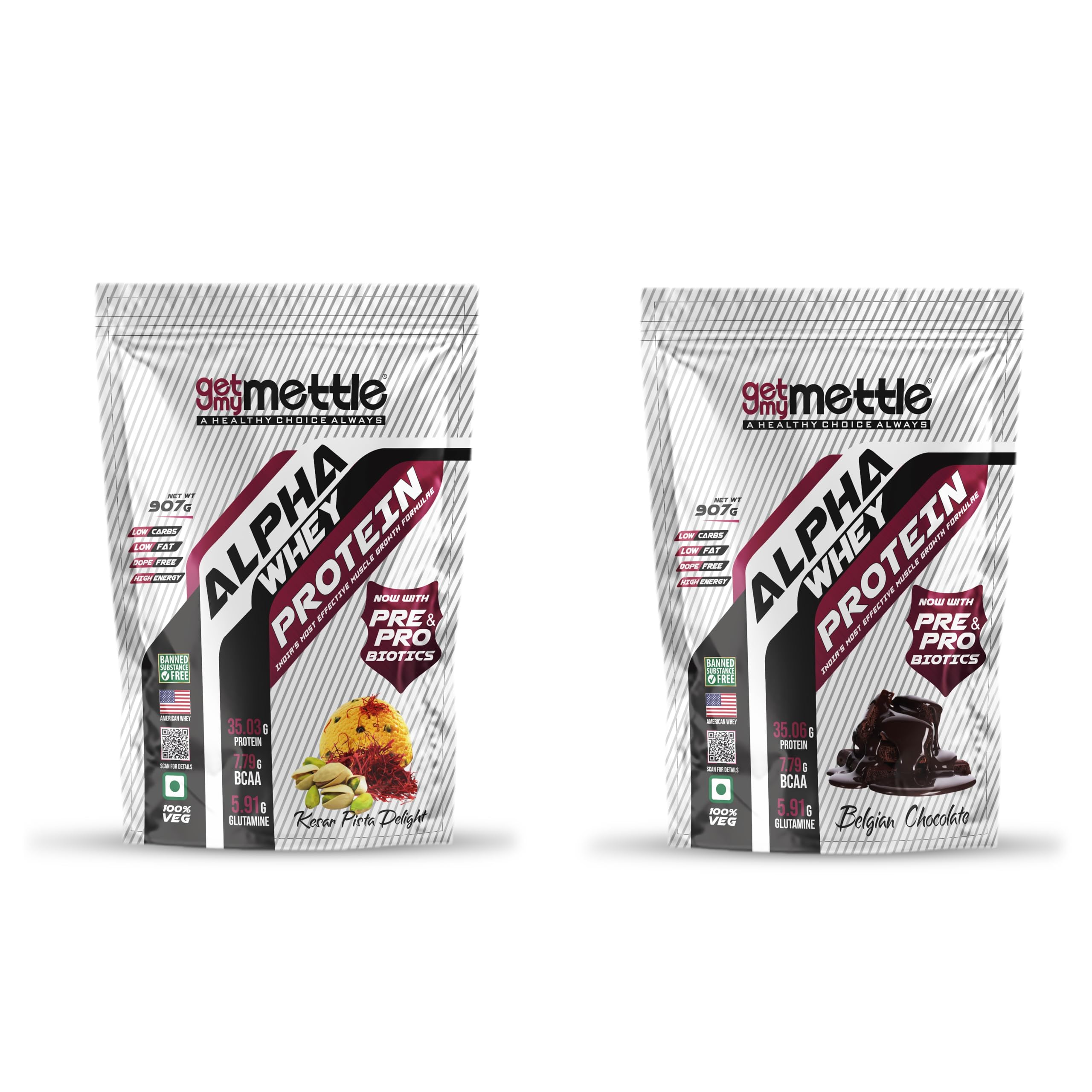 Getmymettle Alpha Whey Protein Powder, Kesar Pista Delight (4kg / 8.8lbs) | 35.06g Protein Per Serving | High Protein for Muscle Growth & Recovery | Fast Absorption | Gym Nutrition — Amazon image 19