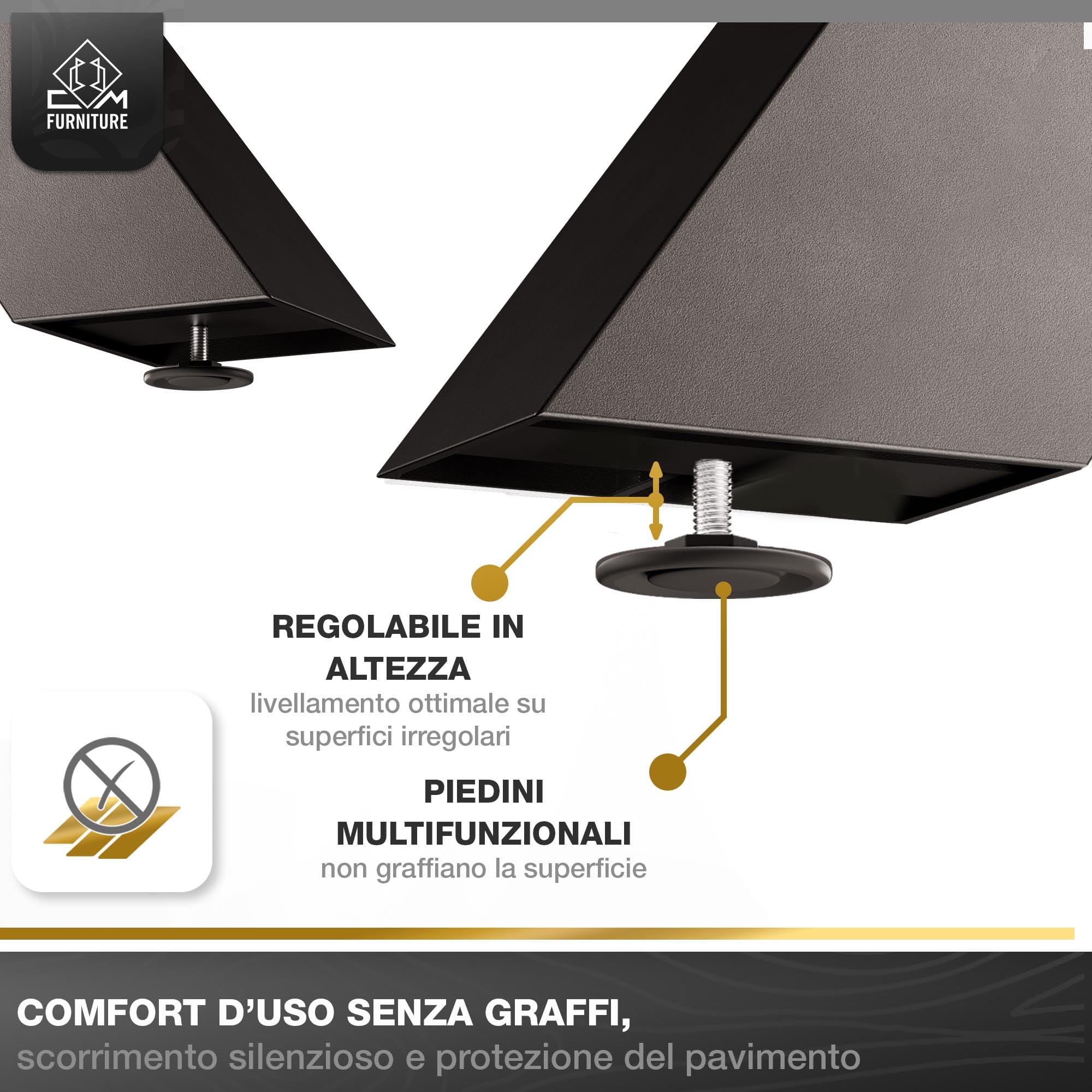 Piedini da tavolo in metallo Mikado, colore nero, aspetto delicato, altezza regolabile per esterni/casa, tavolo da pranzo con struttura a croce, altezza 72 cm