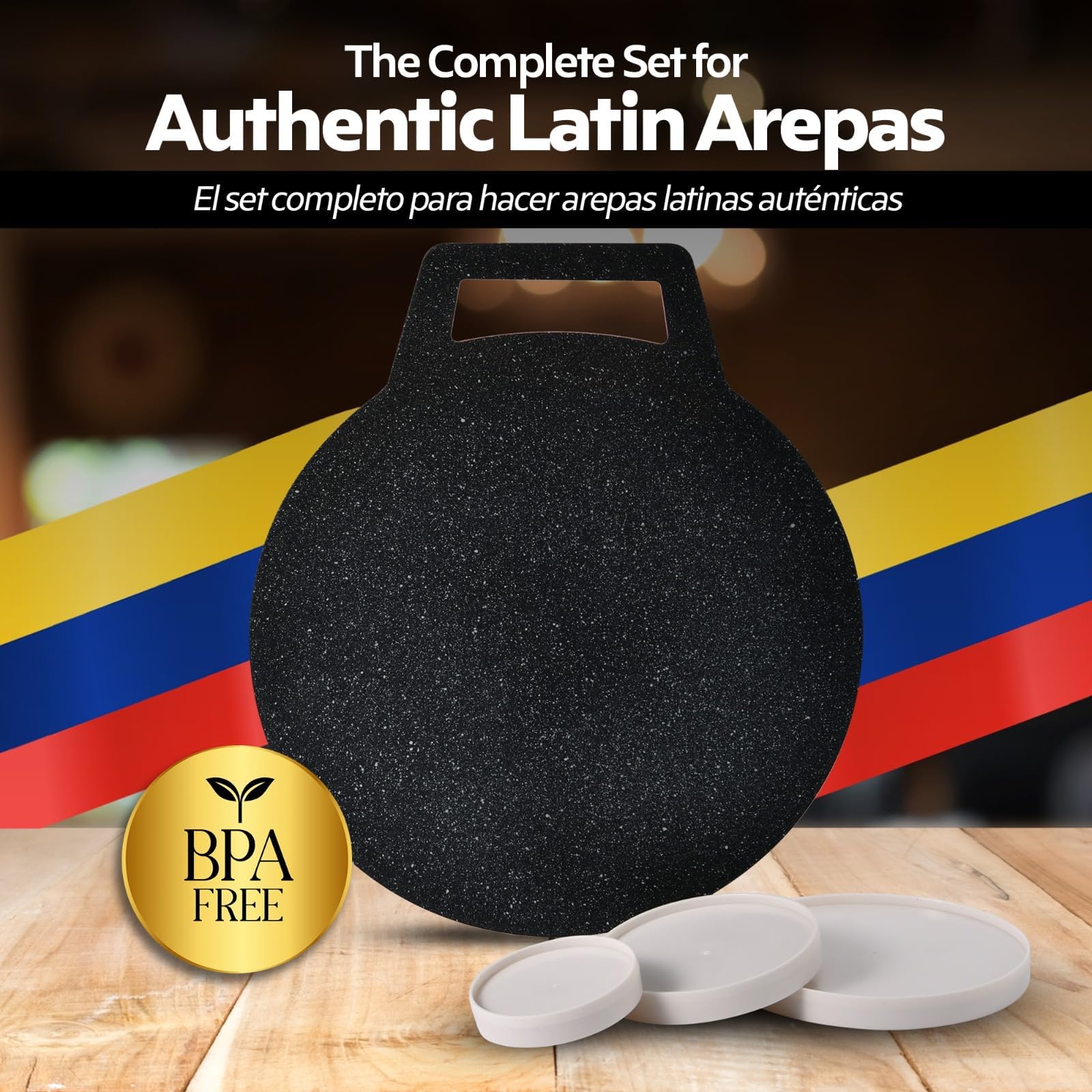 Budare para Arepas 12 + Molde para Arepas (5.9, 4.3, 3.1) – Plancha para Arepas Colombianas y Venezolanas – Budare para Arepas Venezolanas 2