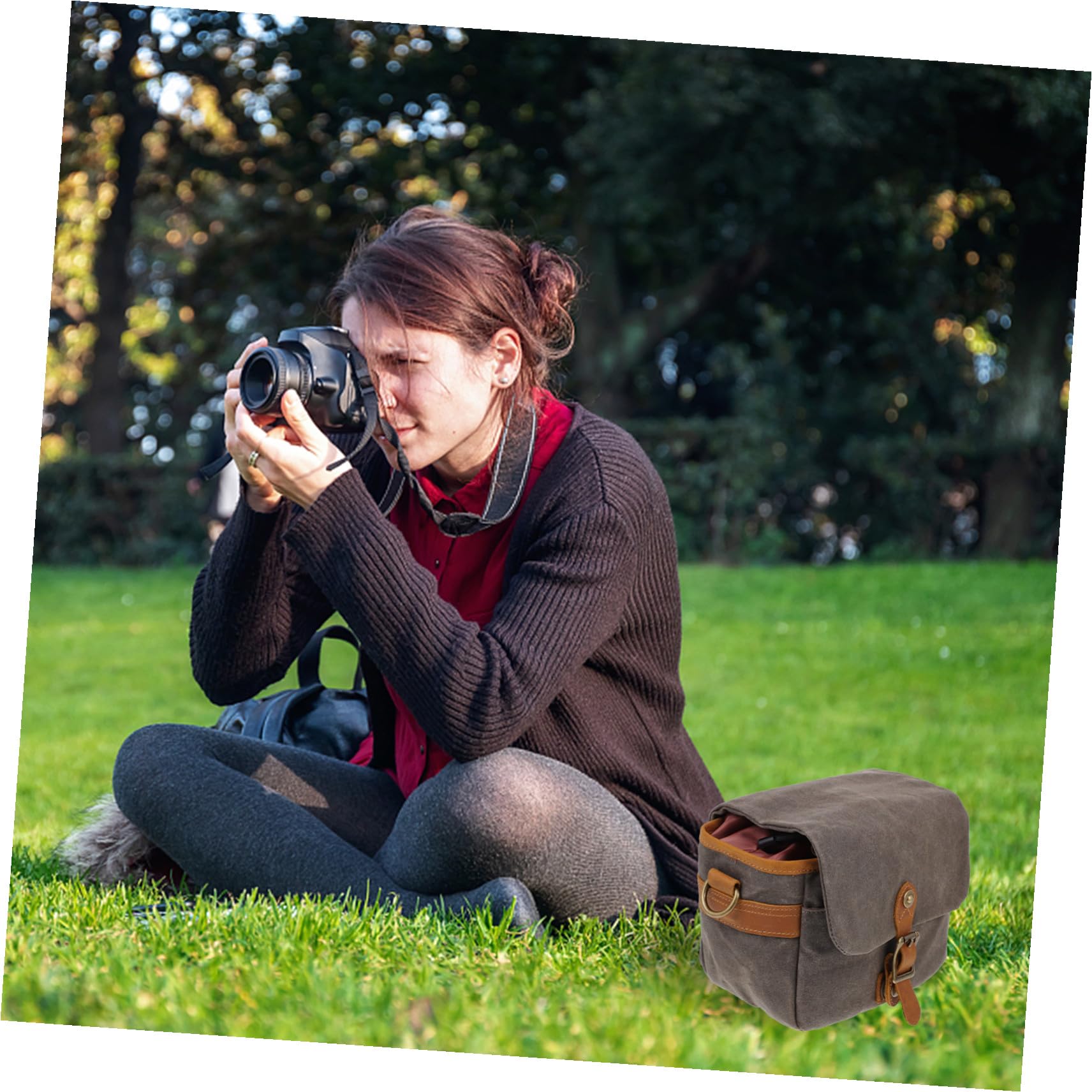 Holibanna a Tracolla per Fotocamera Leggera in Tela Resistente all'Acqua Custodia Portatile per Fotocamera Reflex e Mirrorless Design Regolabile per in Esterni