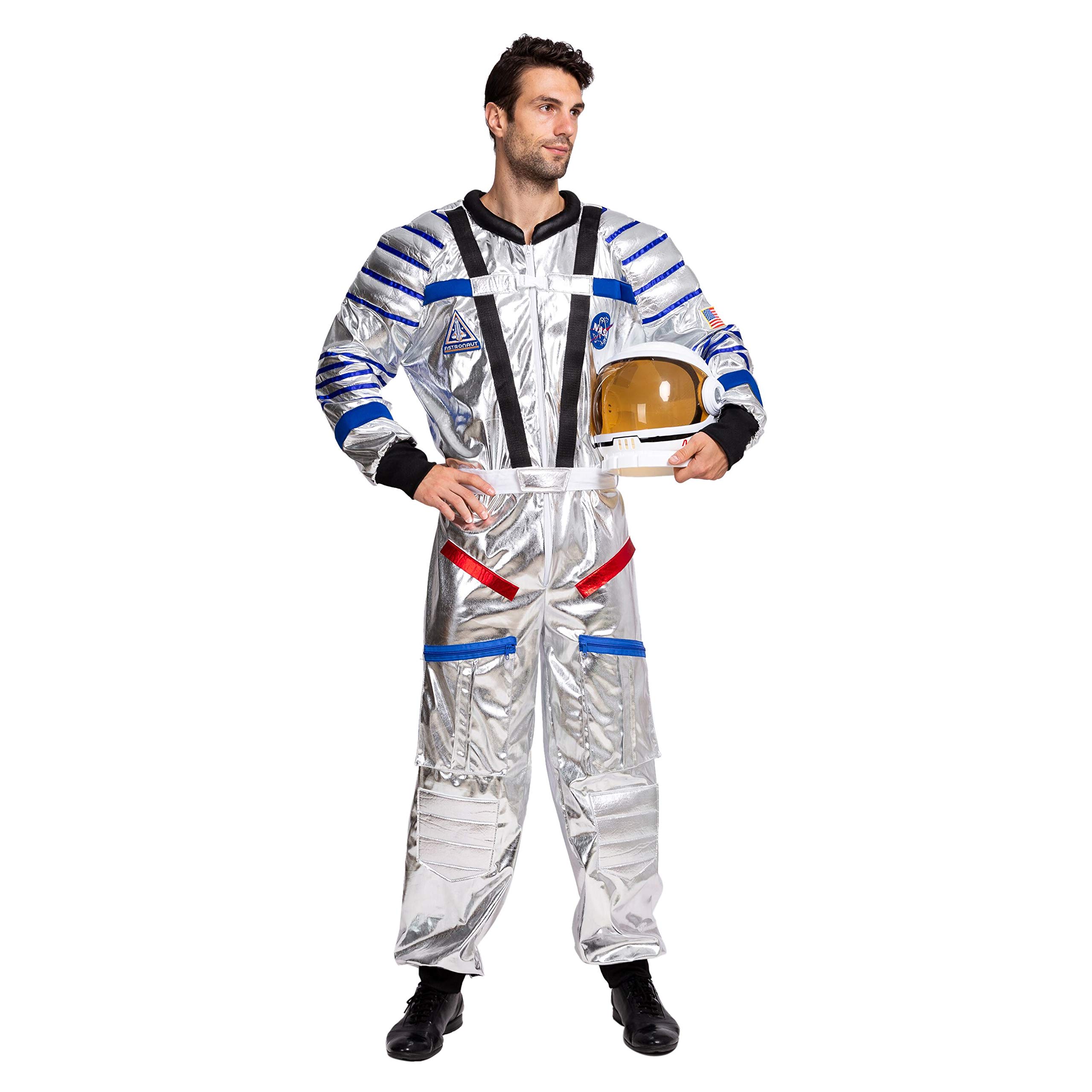 Spooktacular Creations Kostium pilota astronauty dla dorosłych mężczyzn, na Halloween, do odgrywania ról, kostium (duży)