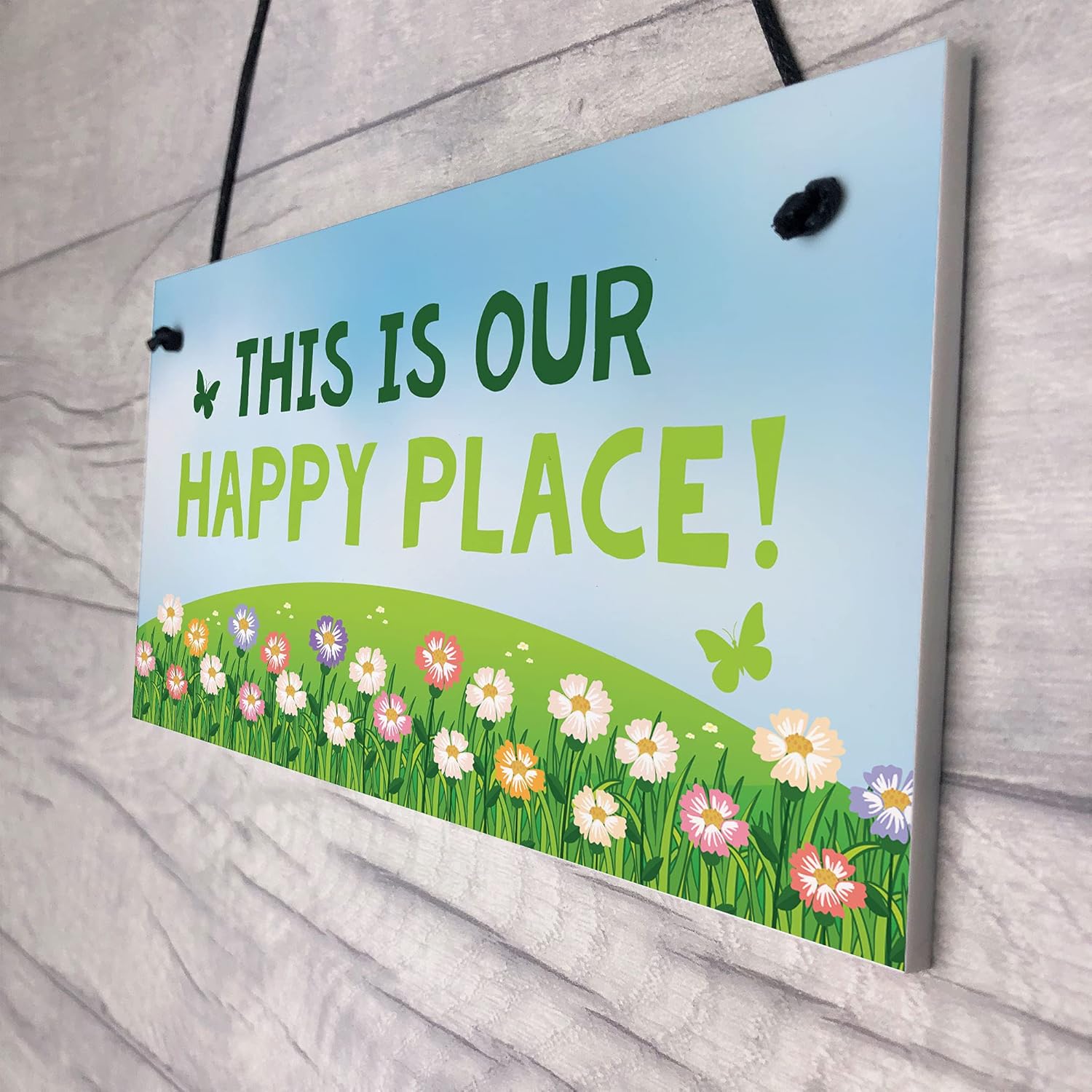 RED OCEAN Novelty Garden Signs OUR HAPPY PLACE Summerhouse Signs Garden Shed Signs