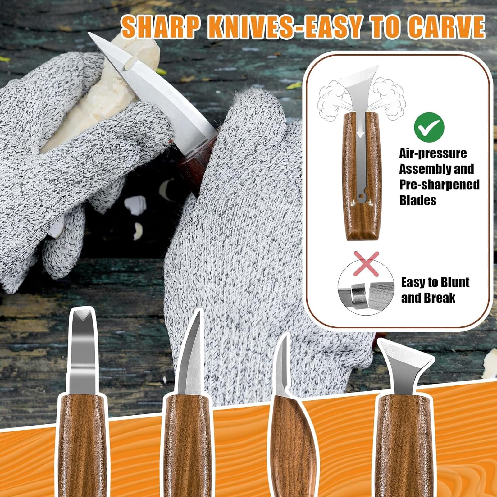 Intaglio Legno, 30PCS Set Di Utensili Da Intaglio in Legno,Strumenti Per Intaglios Del Legnos Per La Lavorazione Del Legnos Fai