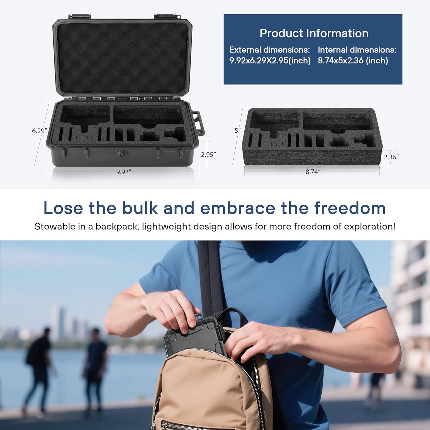 STARTRC PHOTO Portable Hard Waterproof Case for DJI Osmo Action 5 pro/4/3,Stores 2 Batteries/MIC/Charging Hub/SD Card and Other Camera Accessories - Image 6