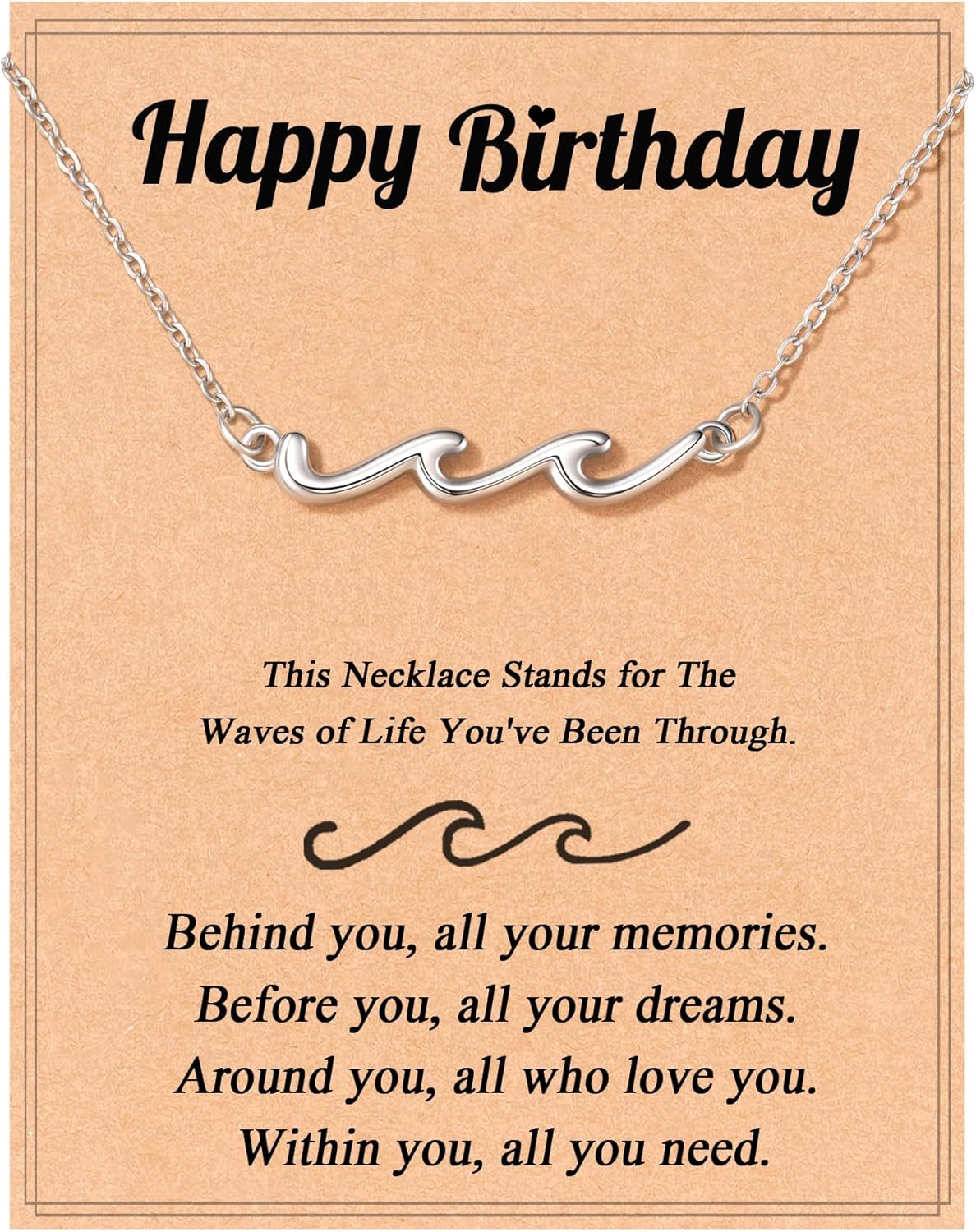 Tarsus Birthday Gifts for Women, Through The Waves of Life, Wave Birthday Necklace for Women Friend Sister Daughter Mom Grandma...