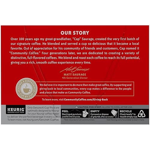 Miniatura 3 de Community Coffee Signature Blend, cápsulas Keurig K-Cup de una sola porción de tostado oscuro, 12 unidades (paquete de 1)