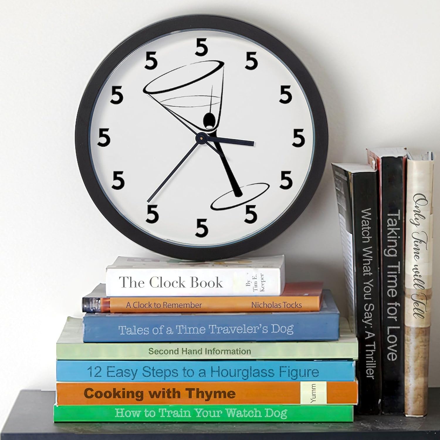 CafePress Martini Hour 5 Oclock 10" Wall Clock for Livingroom, Kitchen, or Office