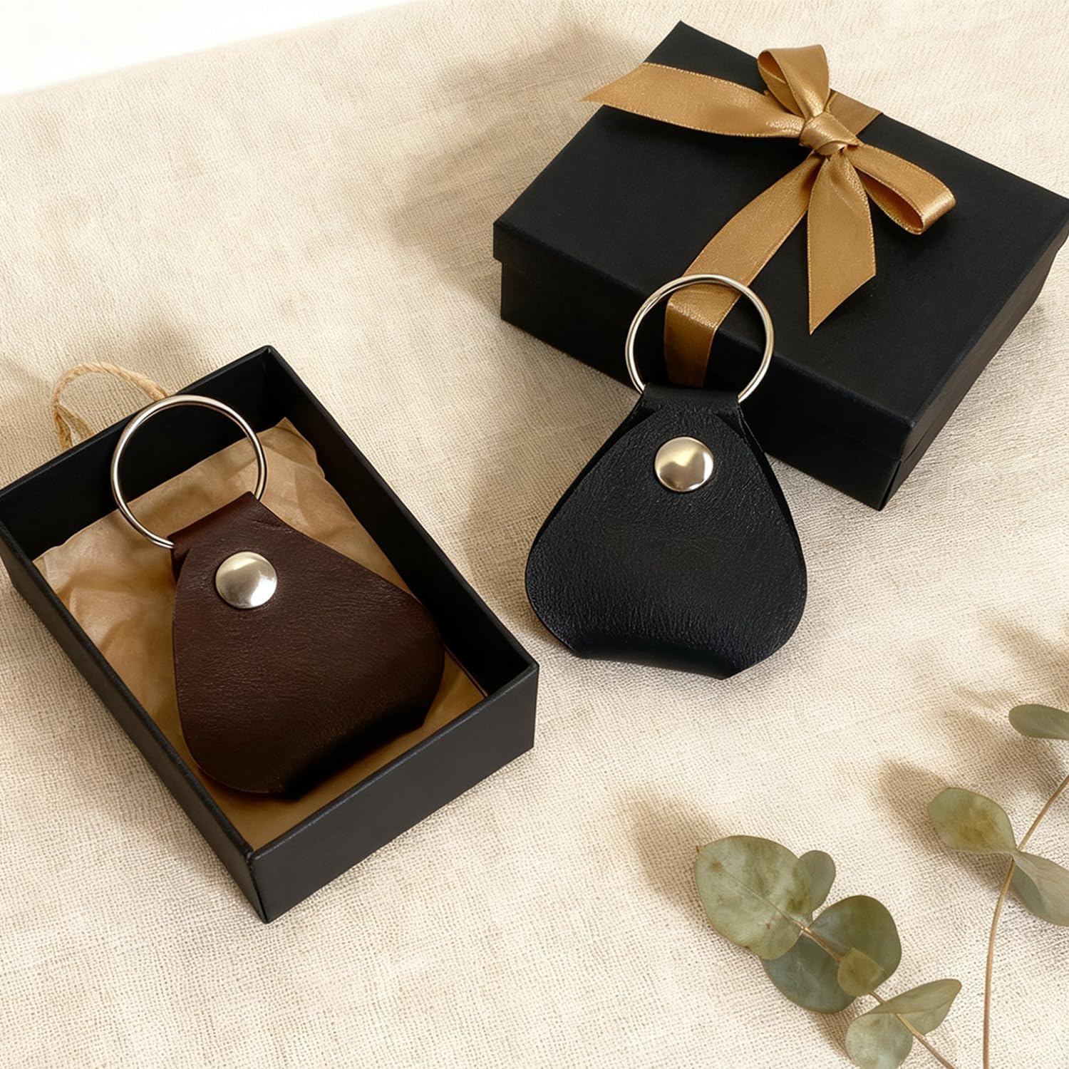 4PCS Leather Keychain Gifts for Boyfriend – “A Little Pocket Hug” Funny Couple Key Chains Set with 2 Gift Boxes, Romantic Anniversary, Long Distance Relationship, National Boyfriend Day Gifts for Him image 5