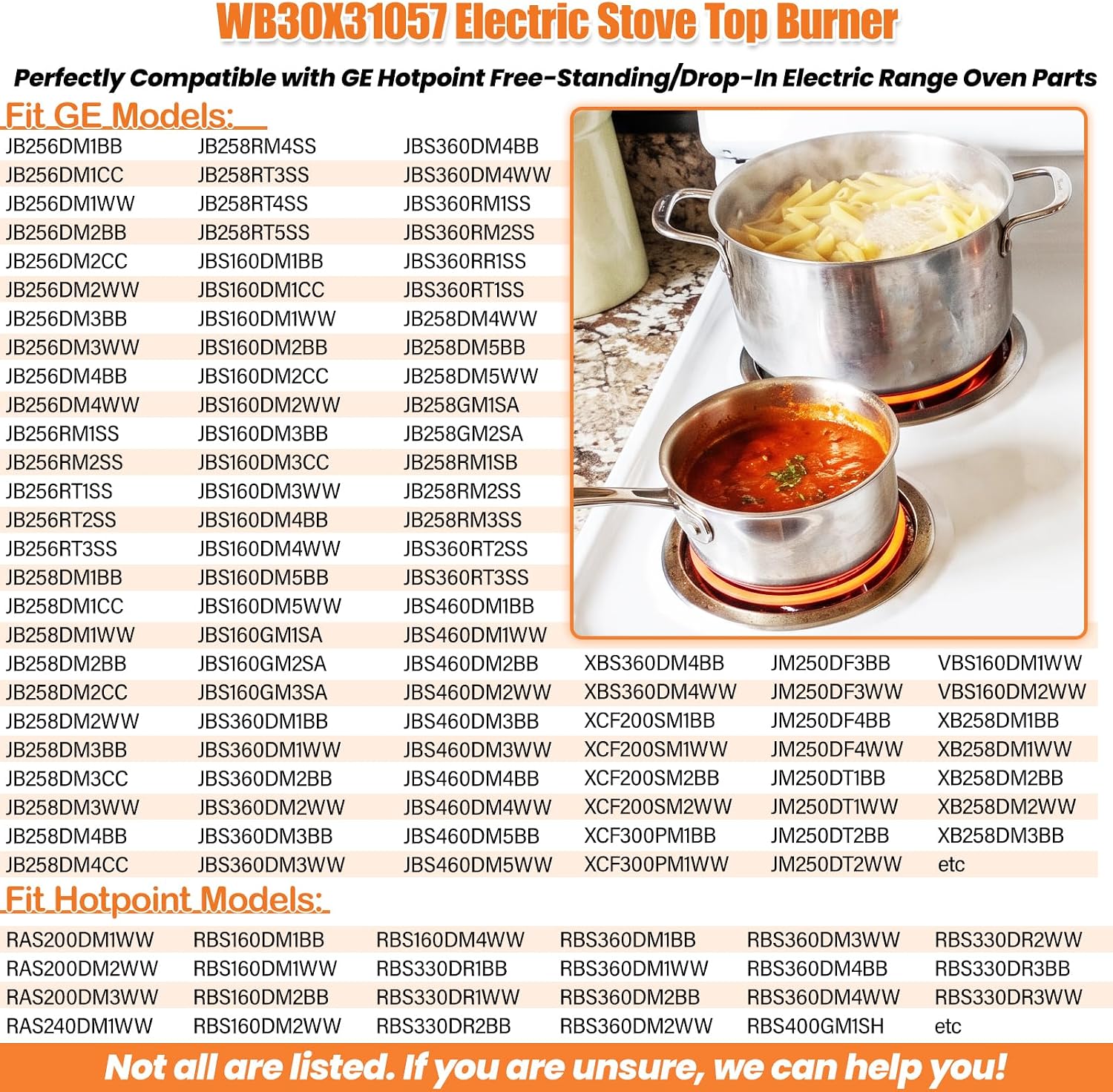 WB30X31057 Electric Range Burner Element GE Stove Burner Replacement 8 Inch