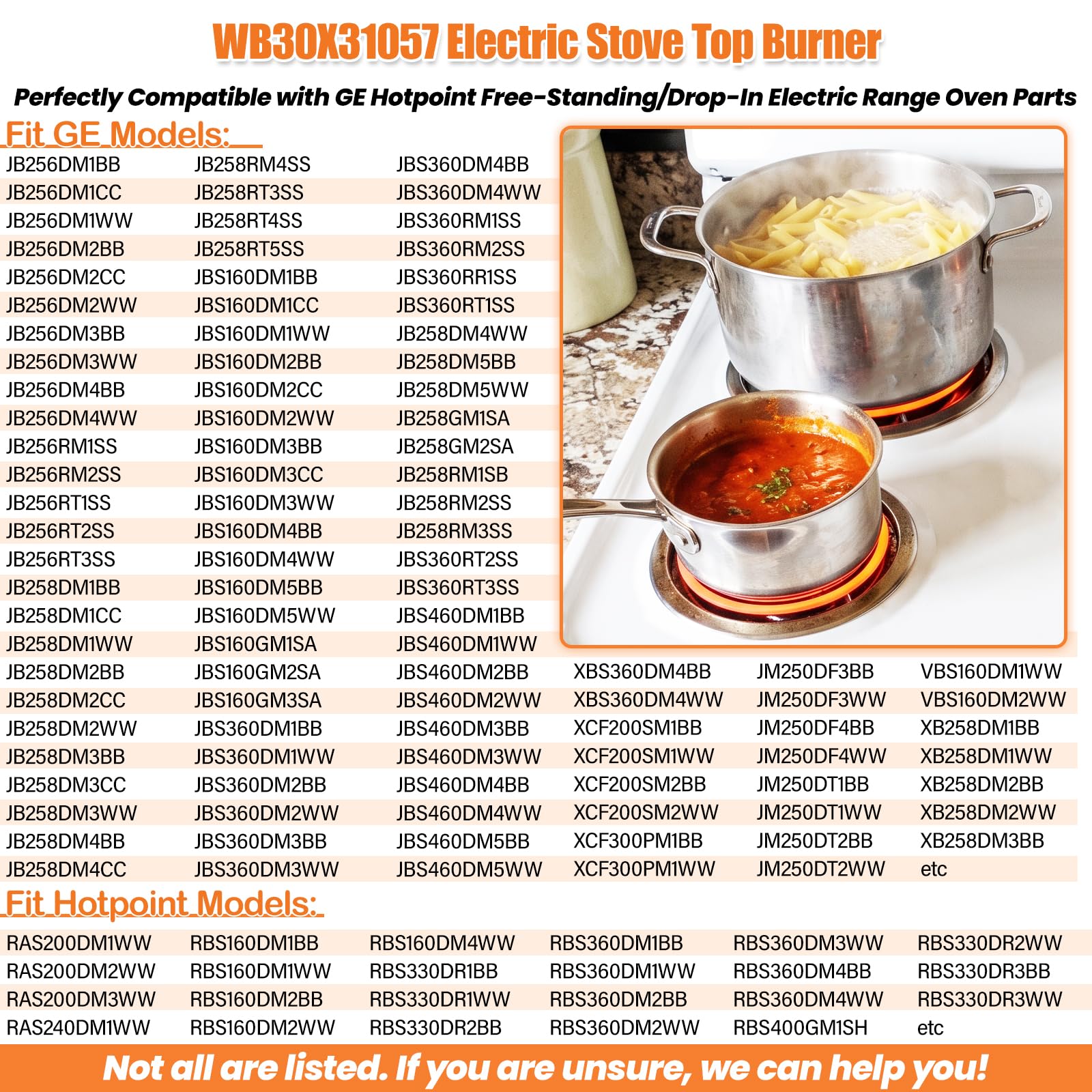 WB30X31057 - Elemento de quemador eléctrico GE de repuesto para quemador de