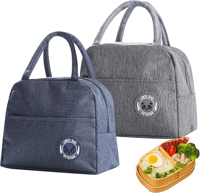 2 Pcs 6 L Insulated Lunch Bags, Thermal Picnic Bags, Foldable Cool Bags, Portable Lunch Box Bag Holder Cooler Bag for Men/Girls/Children/Foods/Drinks/Picnic/Beach/School/Office Work
