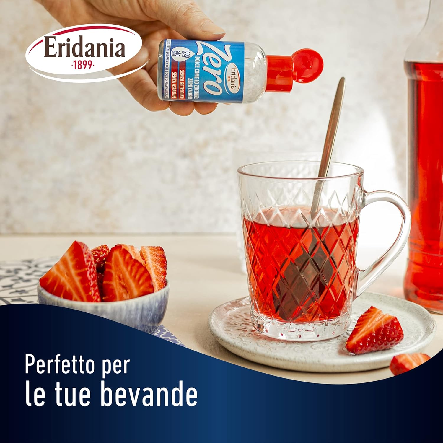 Eridania - Eridania Zero, Dolcificante Liquido da 50ml, Comodo Flaconcino da Portare con Te da 500 Dosi, 2 Gocce Equivalgono ad 1 Dose, Comodo Tappo Salvagocce Apri&Chiudi Integrato 50 ml (Confezione da 1) Single - Immagine 3